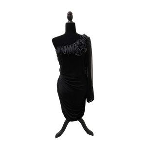 Taboo Black One Shoulder Dress, XL, Pre-Owned